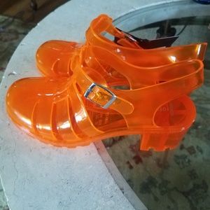 Orange Jelly Sandals-Size 7-8
